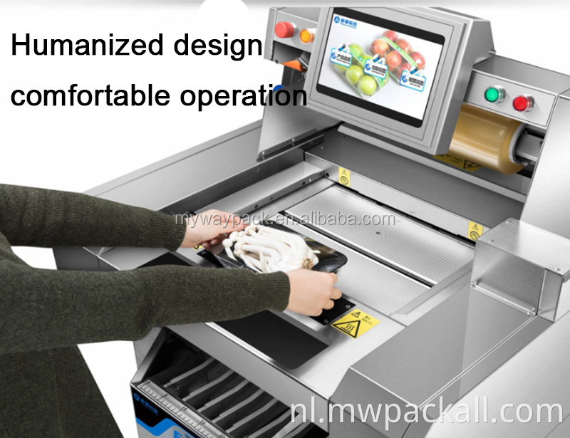 Bakafdichtingsfilmkaartverpakkingsmachine/ automatische plastic stretchfilm Voedsel Cling Wikkelmachine